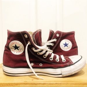 Converse burgundy hi-tops